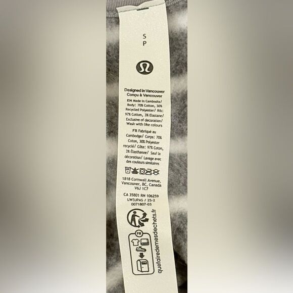 Lululemon Gray White Stripe Perfectly Oversized Pullover Sweatshirt. Small. NEW - Picture 7 of 10